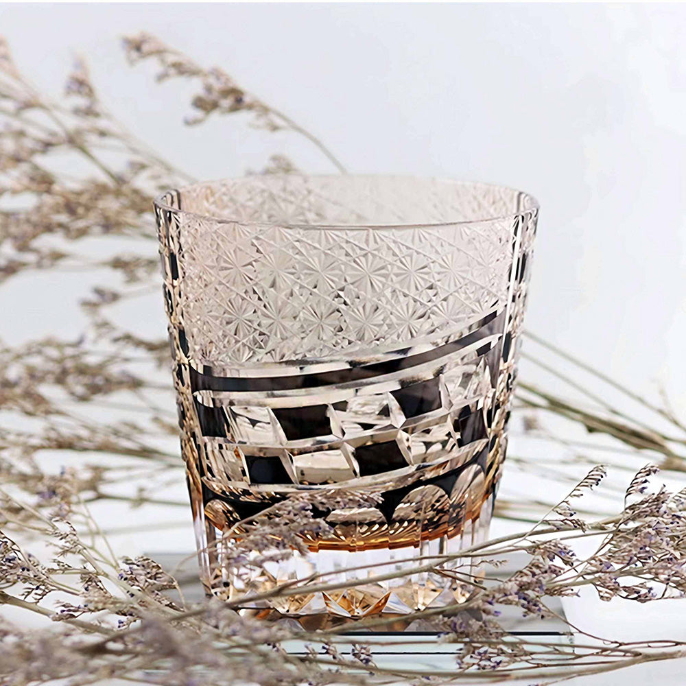 Edo Kiriko Handcrafted Hexa-Ryume Crystal Whiskey Glass
