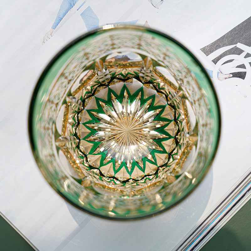 Edo Kiriko Handcrafted Akebono Whisky Glass