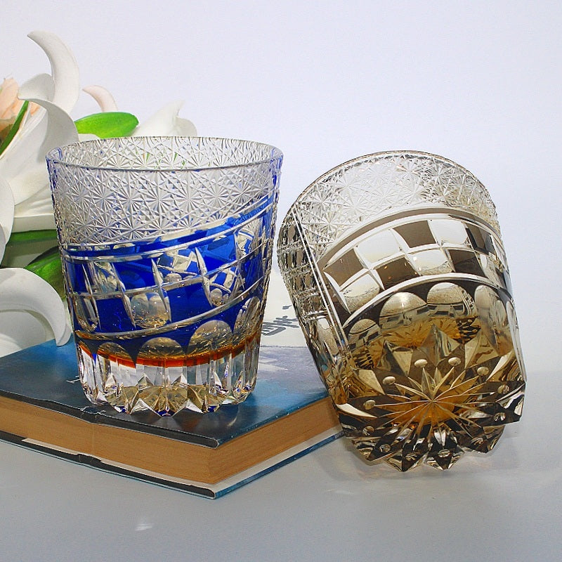 Edo Kiriko Handcrafted Hexa-Ryume Crystal Whiskey Glass