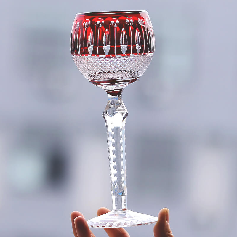 Edo Kiriko Handcrafted Crystal Stemmed Wine Glass