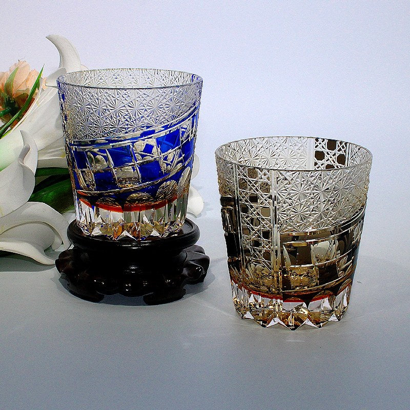 Edo Kiriko Handcrafted Hexa-Ryume Crystal Whiskey Glass
