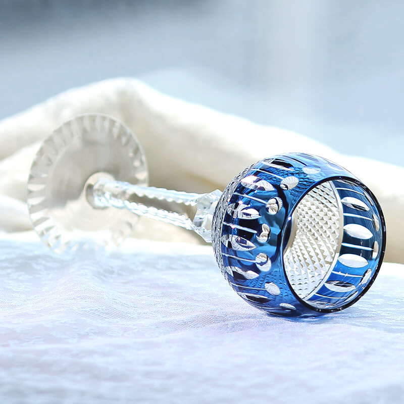 Edo Kiriko Handcrafted Crystal Stemmed Wine Glass