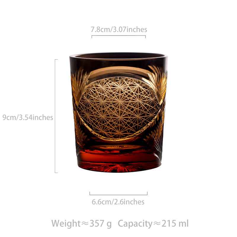 Edo Kiriko Crane Feather Whisky Glass