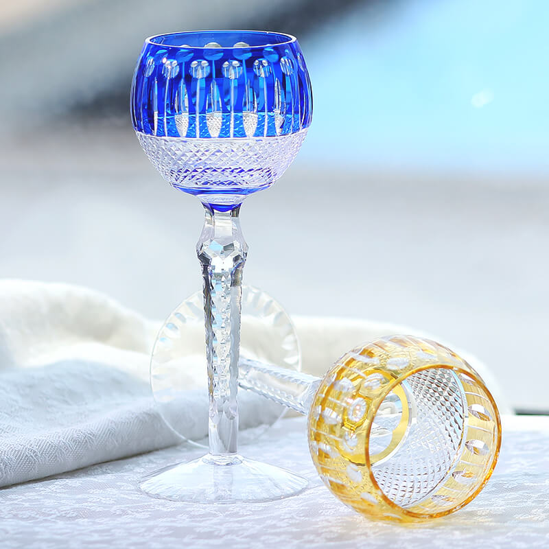 Edo Kiriko Handcrafted Crystal Stemmed Wine Glass