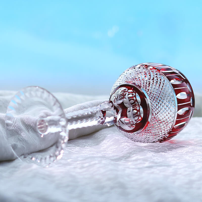 Edo Kiriko Handcrafted Crystal Stemmed Wine Glass