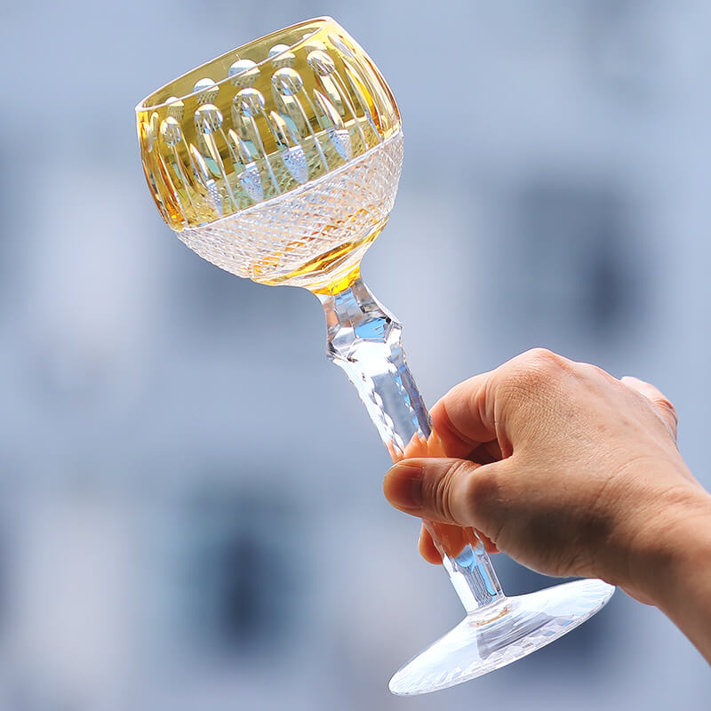 Edo Kiriko Handcrafted Crystal Stemmed Wine Glass