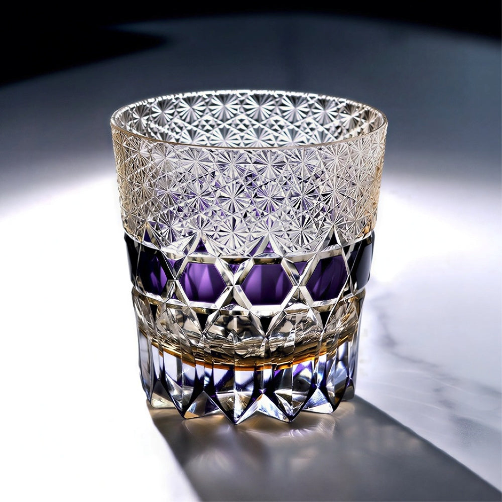 Edo Kiriko Handcrafted Fluorite Crystal Whisky Glass