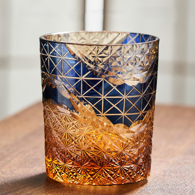 Edo Kiriko Handcrafted Landscape Whiskey Glass