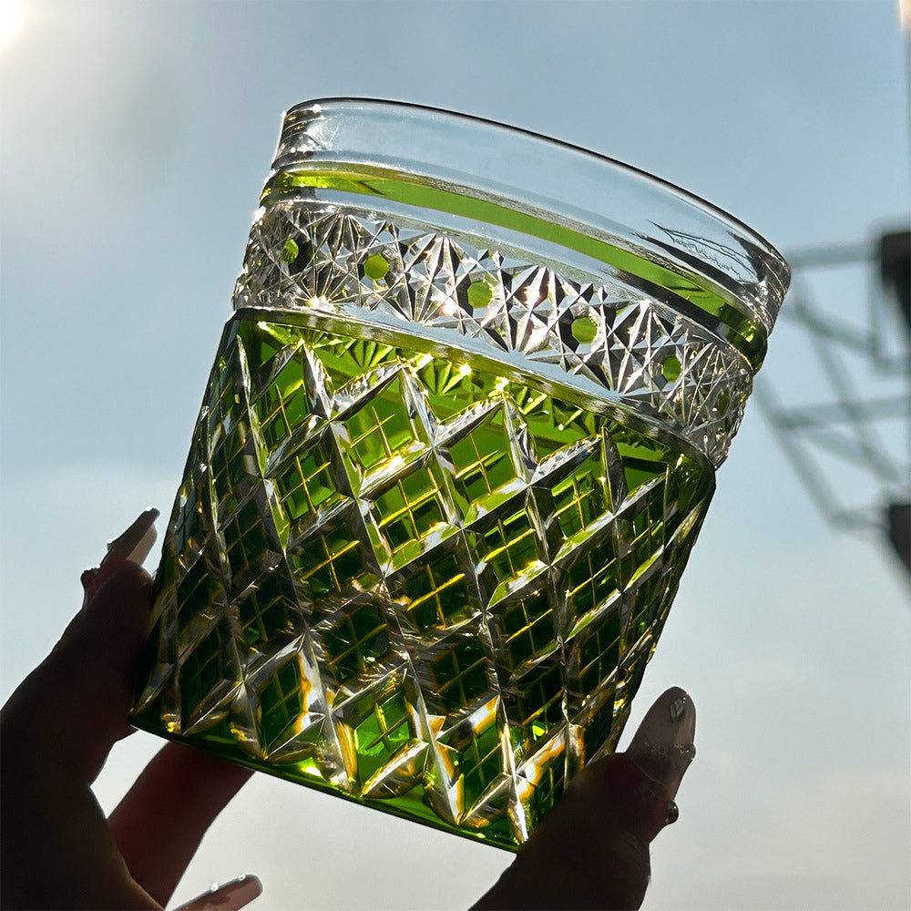 Edo Kiriko Handcrafted Dual-Tone Crystal Glass