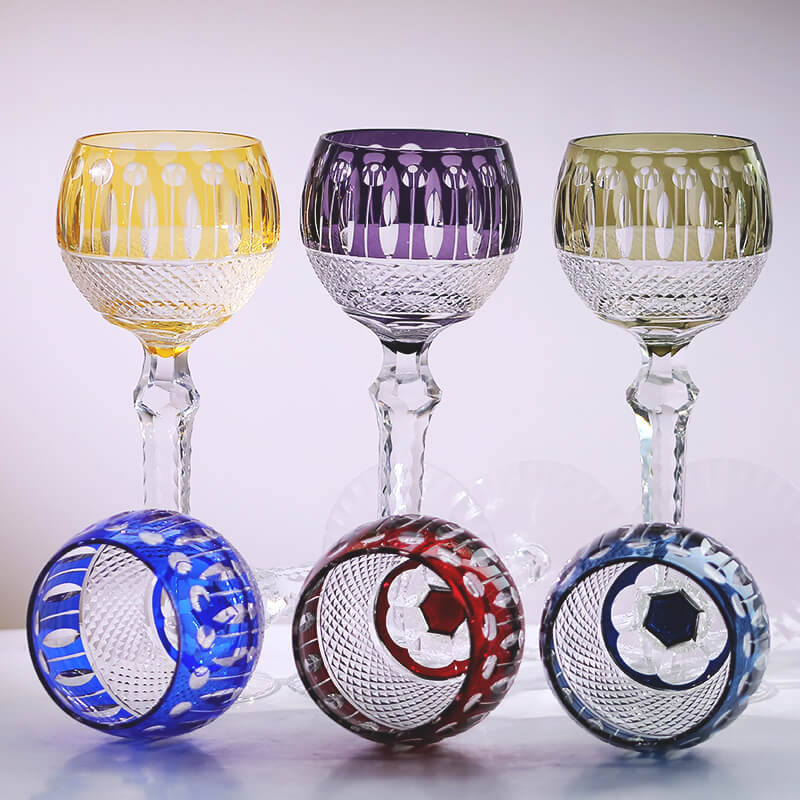 Edo Kiriko Handcrafted Crystal Stemmed Wine Glass