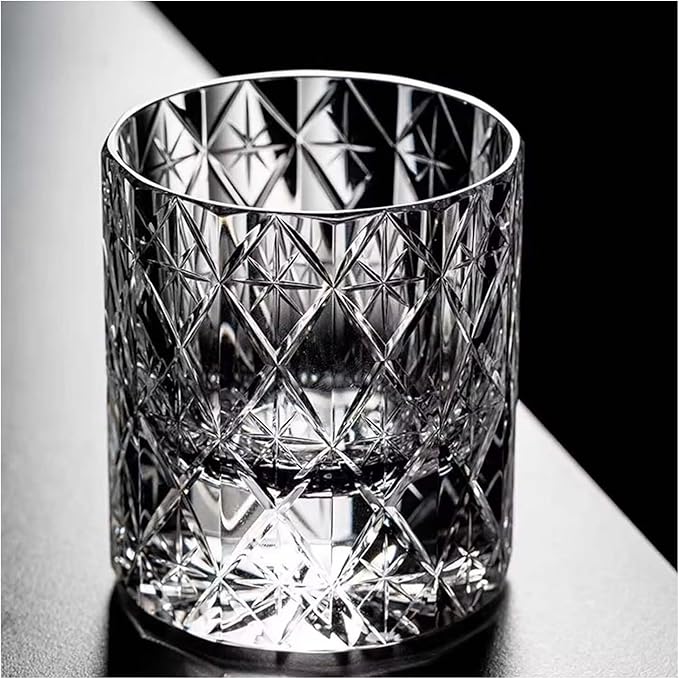 Edo Kiriko Handcrafted Stellar Prism Crystal Whisky Glass