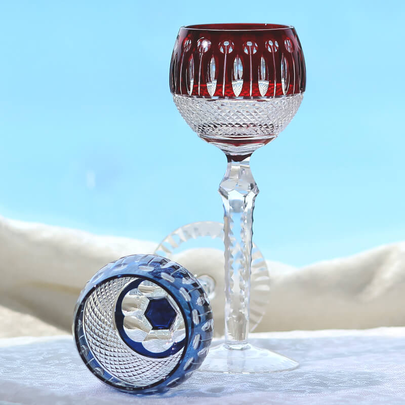 Edo Kiriko Handcrafted Crystal Stemmed Wine Glass