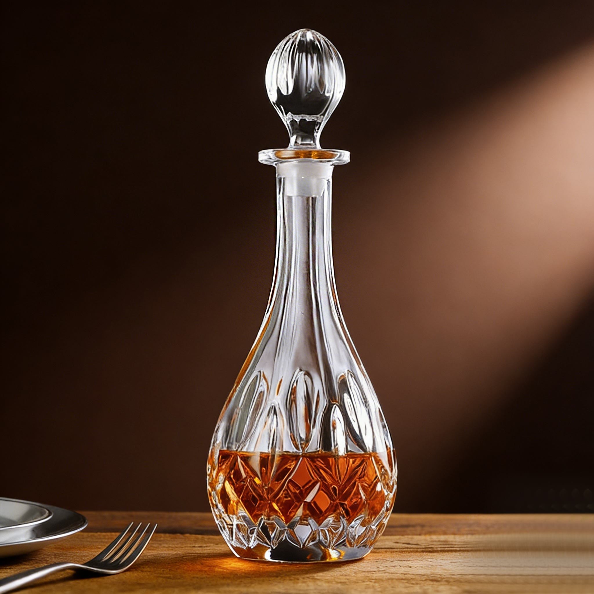 JR Radiating Cut Whisky Bottle - Crystal Glass Collection