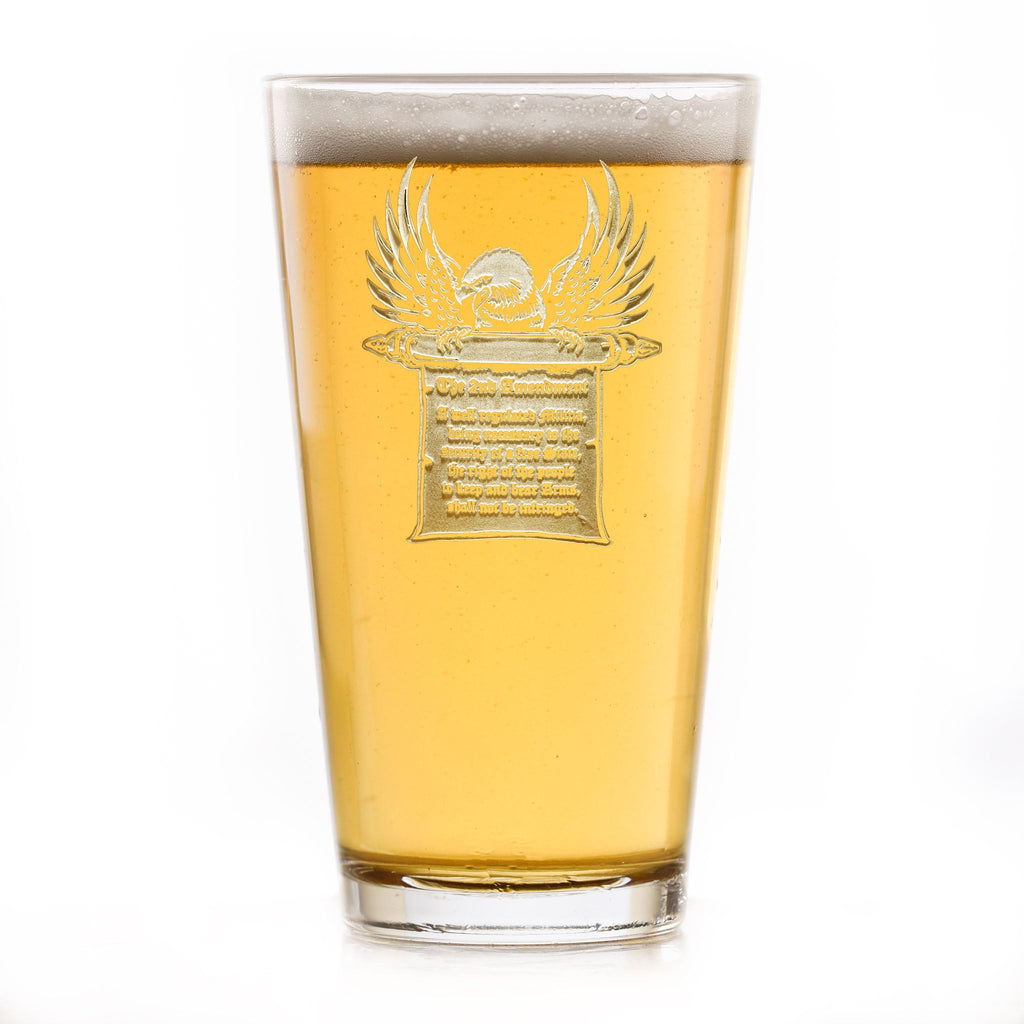 2nd Amendment Gun Rights, Pint Pub Beer Glass