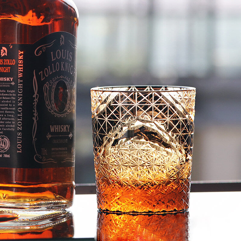 Edo Kiriko Handcrafted Landscape Whiskey Glass