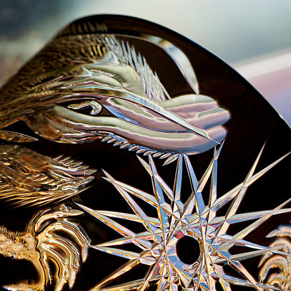 Edo Kiriko Handcrafted Dragon Motif Whisky Glass