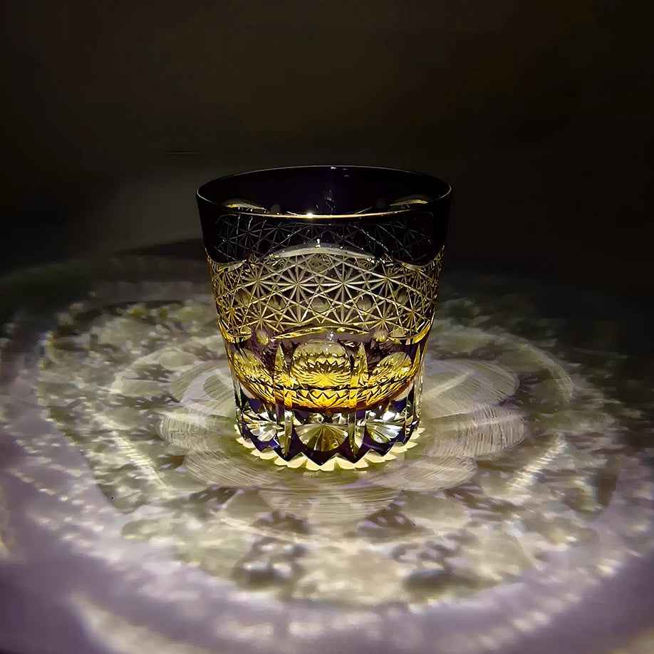 Edo Kiriko Handcrafted Akebono Whisky Glass
