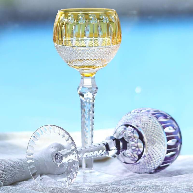 Edo Kiriko Handcrafted Crystal Stemmed Wine Glass