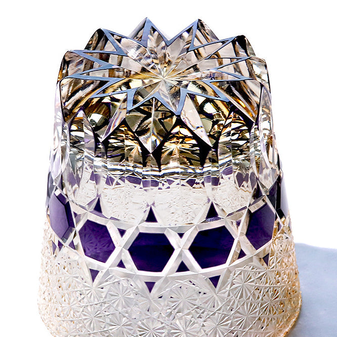 Edo Kiriko Handcrafted Fluorite Crystal Whisky Glass