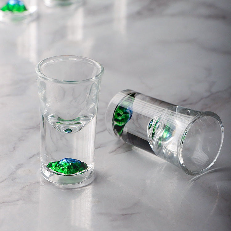 JR Handcrafted Crystal Landscape Shot Glass Set with Decanter Gift Set