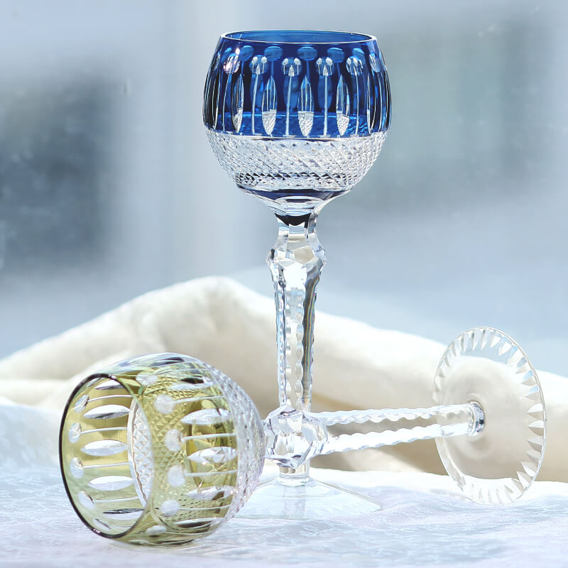 Edo Kiriko Handcrafted Crystal Stemmed Wine Glass