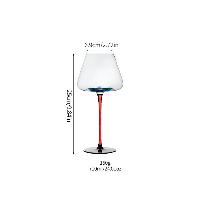 JR Handcrafted Turquoise Crystal Wine Glass Set