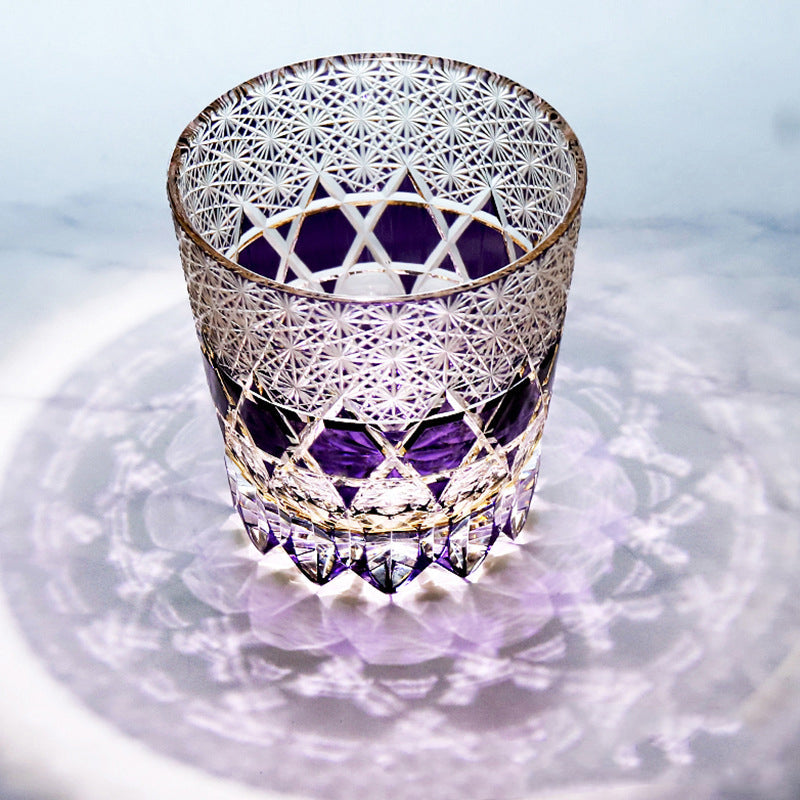 Edo Kiriko Handcrafted Fluorite Crystal Whisky Glass