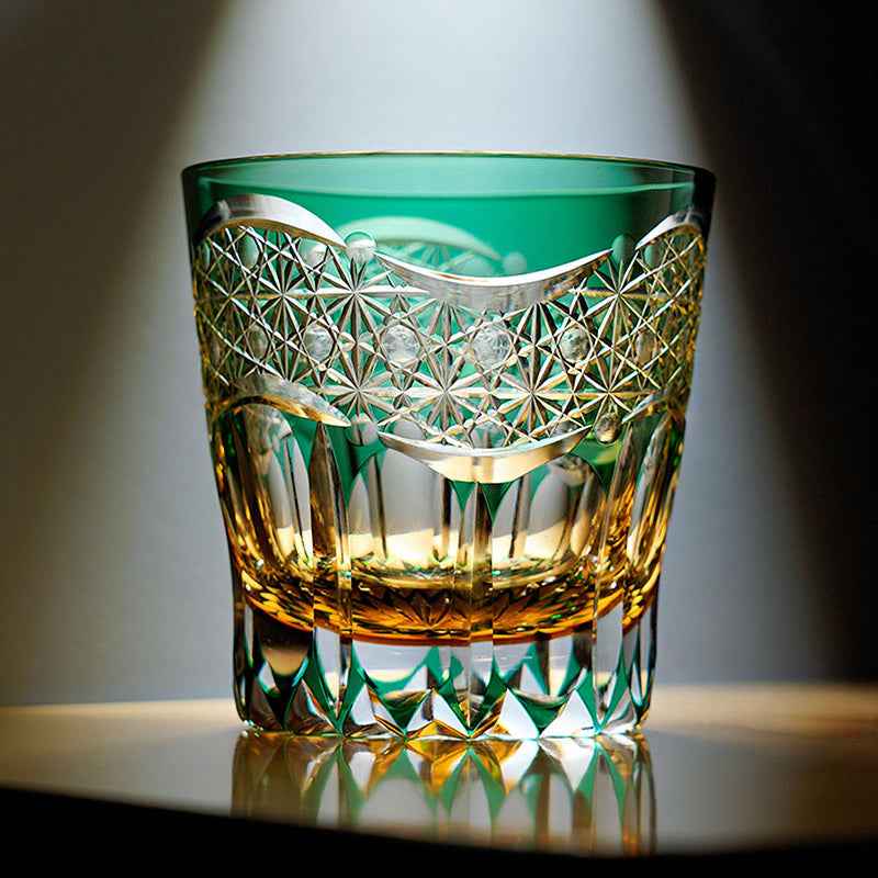 Edo Kiriko Handcrafted Akebono Whisky Glass