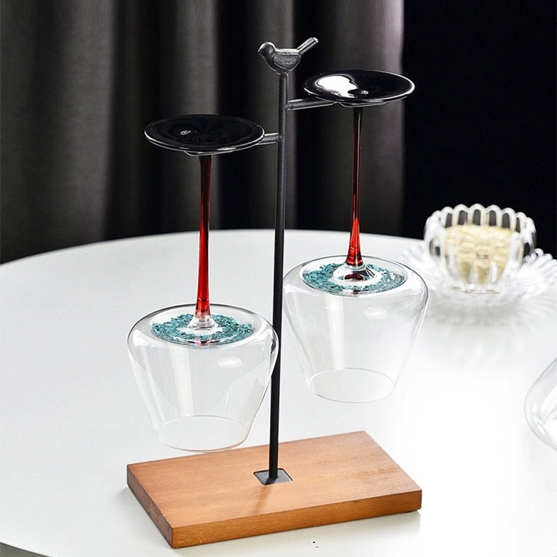 JR Handcrafted Turquoise Crystal Wine Glass Set