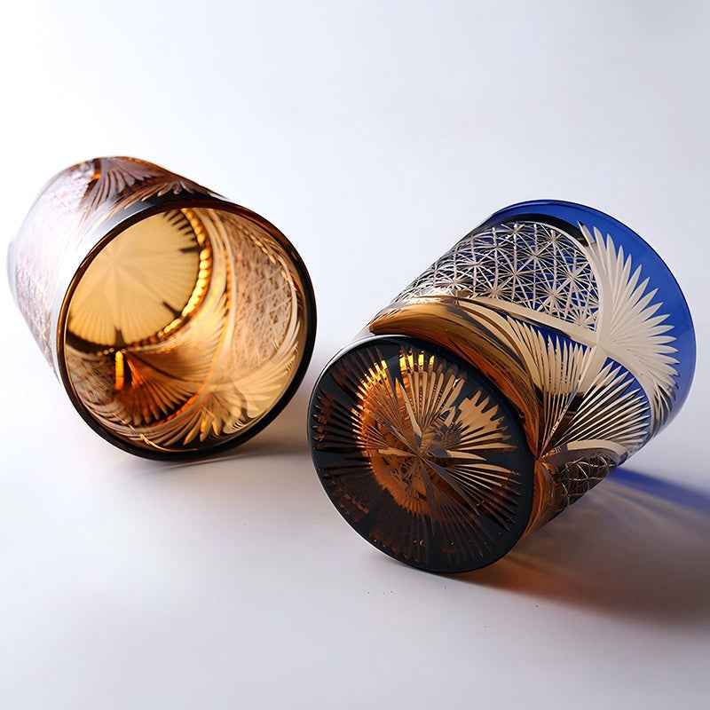 Edo Kiriko Crane Feather Whisky Glass