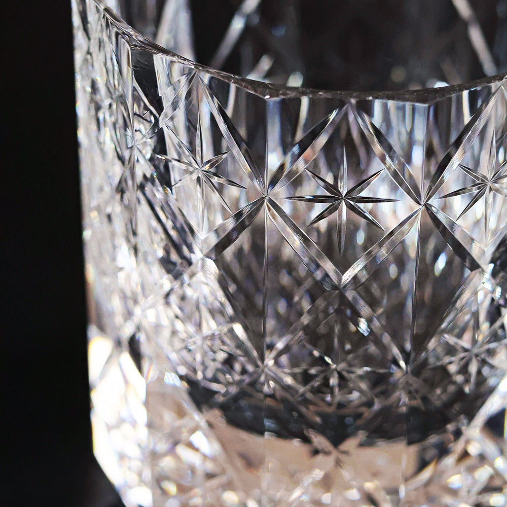 Edo Kiriko Handcrafted Stellar Prism Crystal Whisky Glass