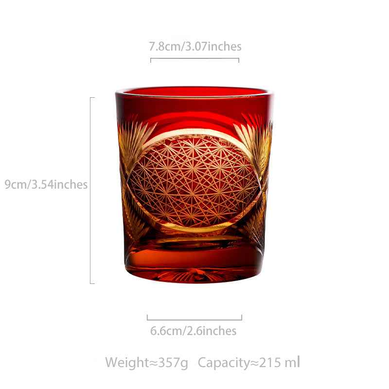 Edo Kiriko Crane Feather Whisky Glass