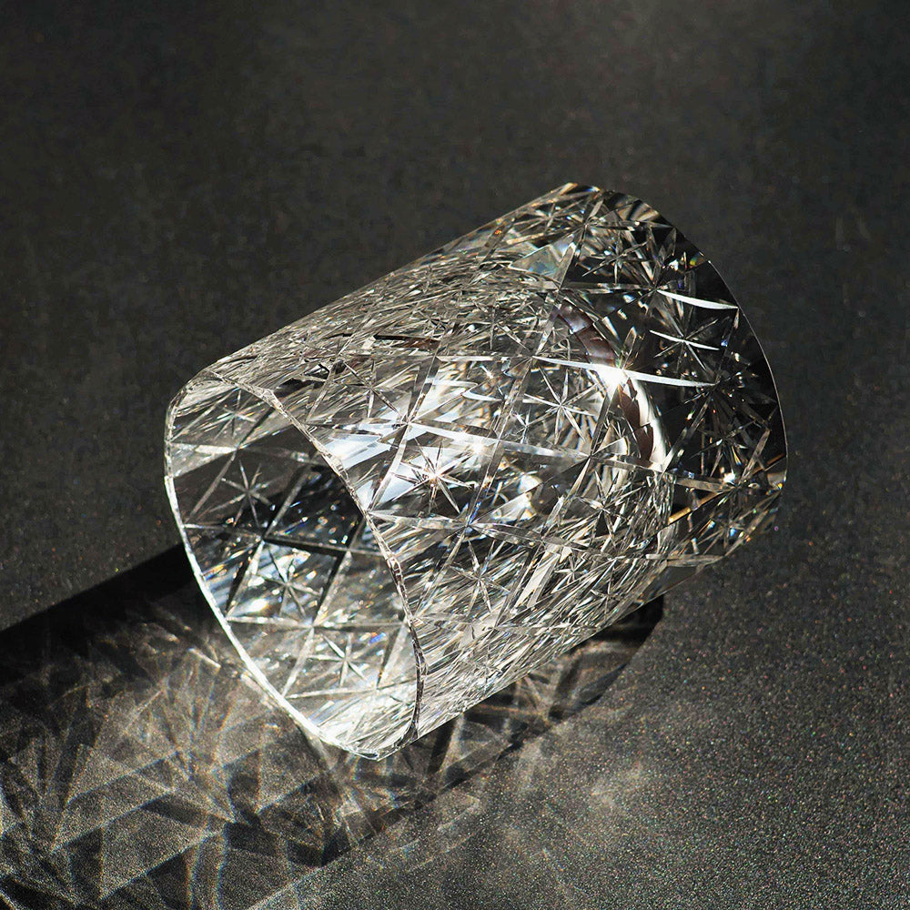 Edo Kiriko Handcrafted Stellar Prism Crystal Whisky Glass