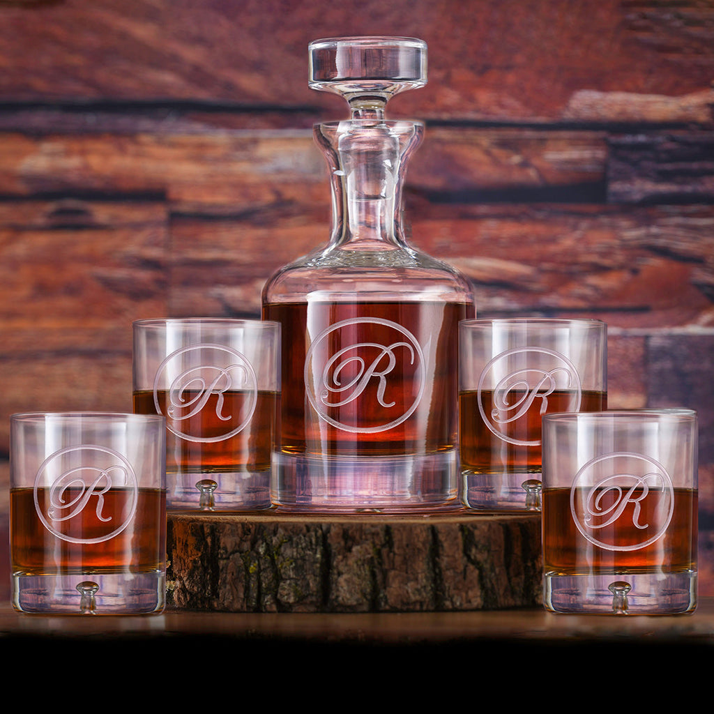 Crystal Scotch Whisky Decanter And Glasses (Set of 5)