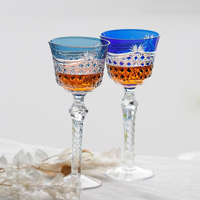 Edo Kiriko Handcrafted Crystal Stemmed Wine Glass