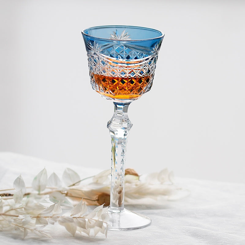 Edo Kiriko Handcrafted Crystal Stemmed Wine Glass
