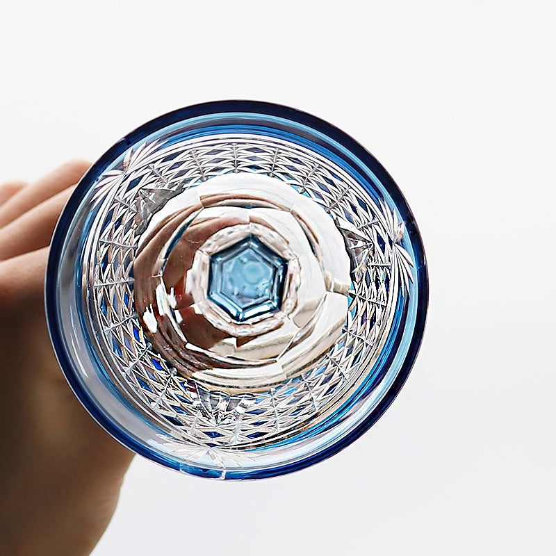 Edo Kiriko Handcrafted Crystal Stemmed Wine Glass