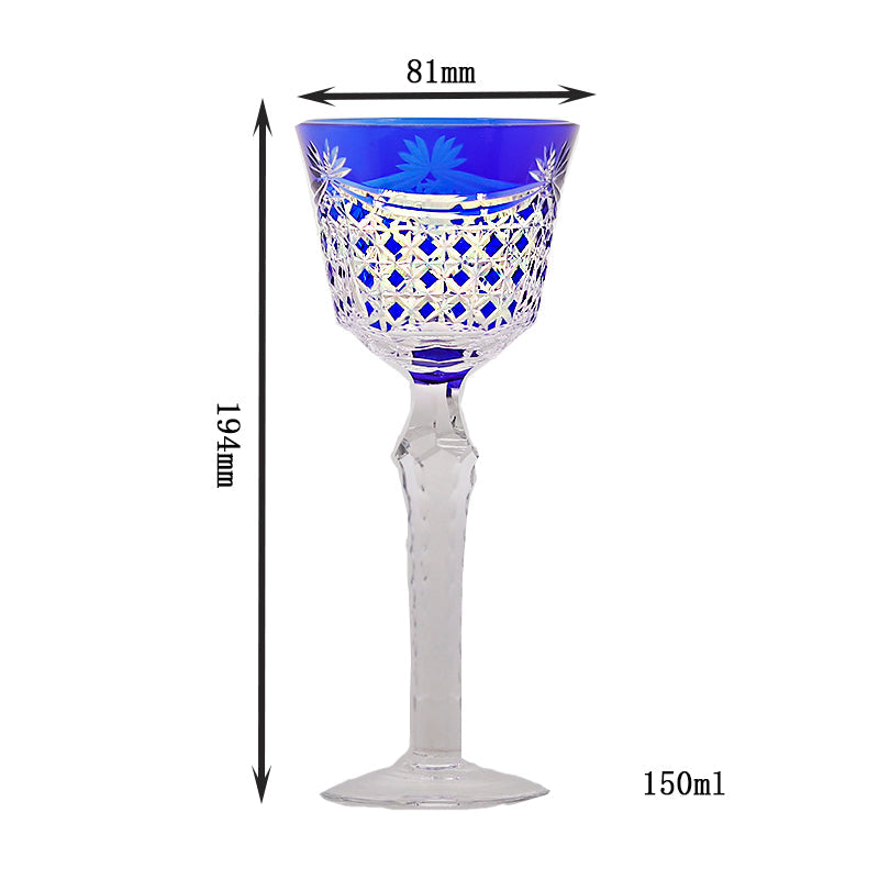 Edo Kiriko Handcrafted Crystal Stemmed Wine Glass