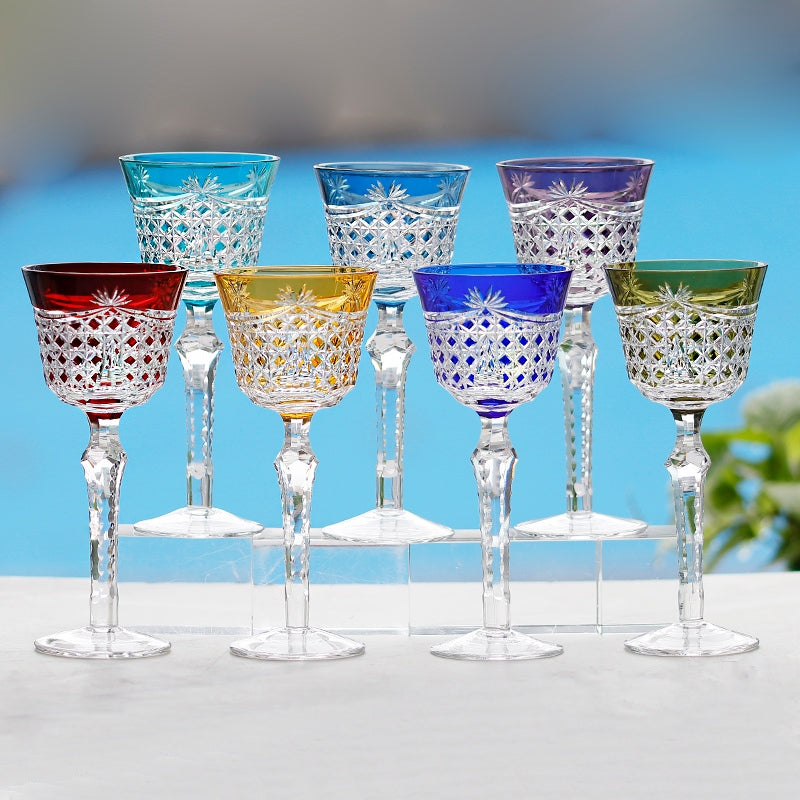 Edo Kiriko Handcrafted Crystal Stemmed Wine Glass