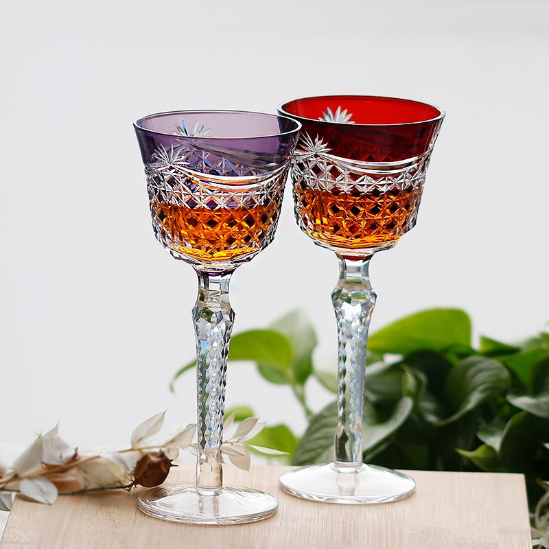 Edo Kiriko Handcrafted Crystal Stemmed Wine Glass