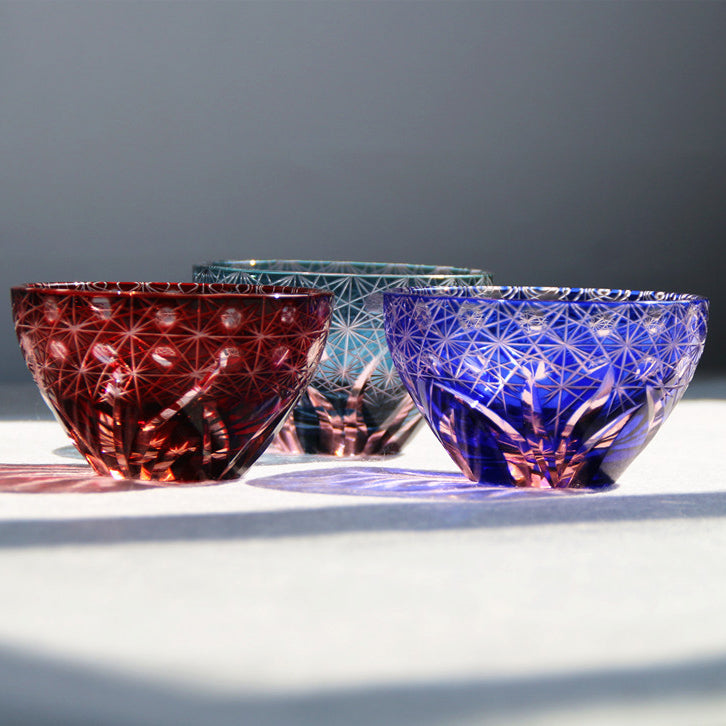 Edo Kiriko Handcrafted Hinata Guinomi Sake Glasses