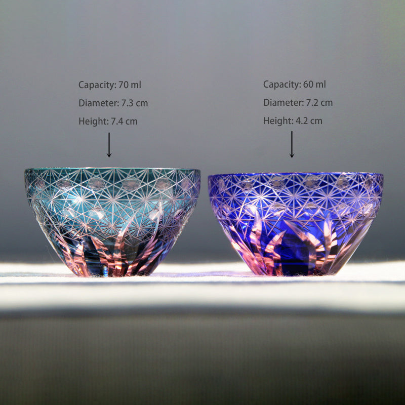 Edo Kiriko Handcrafted Hinata Guinomi Sake Glasses