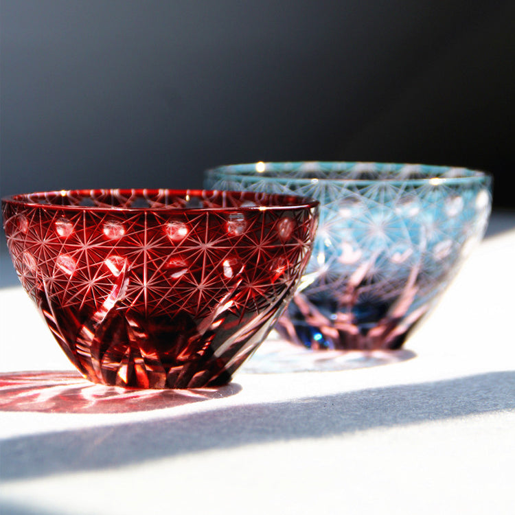 Edo Kiriko Handcrafted Hinata Guinomi Sake Glasses