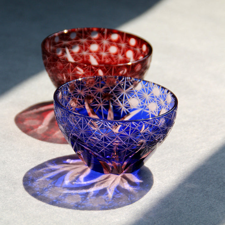 Edo Kiriko Handcrafted Hinata Guinomi Sake Glasses