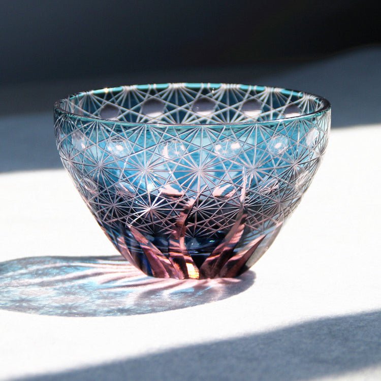 Edo Kiriko Handcrafted Hinata Guinomi Sake Glasses