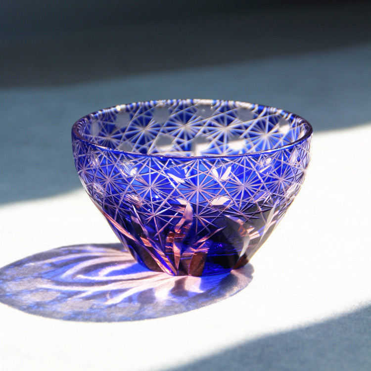 Edo Kiriko Handcrafted Hinata Guinomi Sake Glasses
