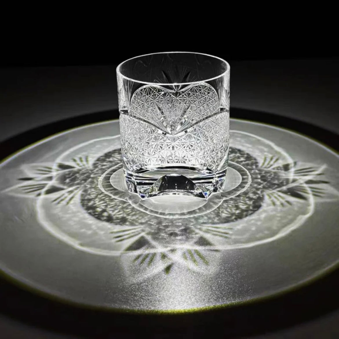 Edo Kiriko Handcrafted Takeha & Chrysanthemum Whisky Glass