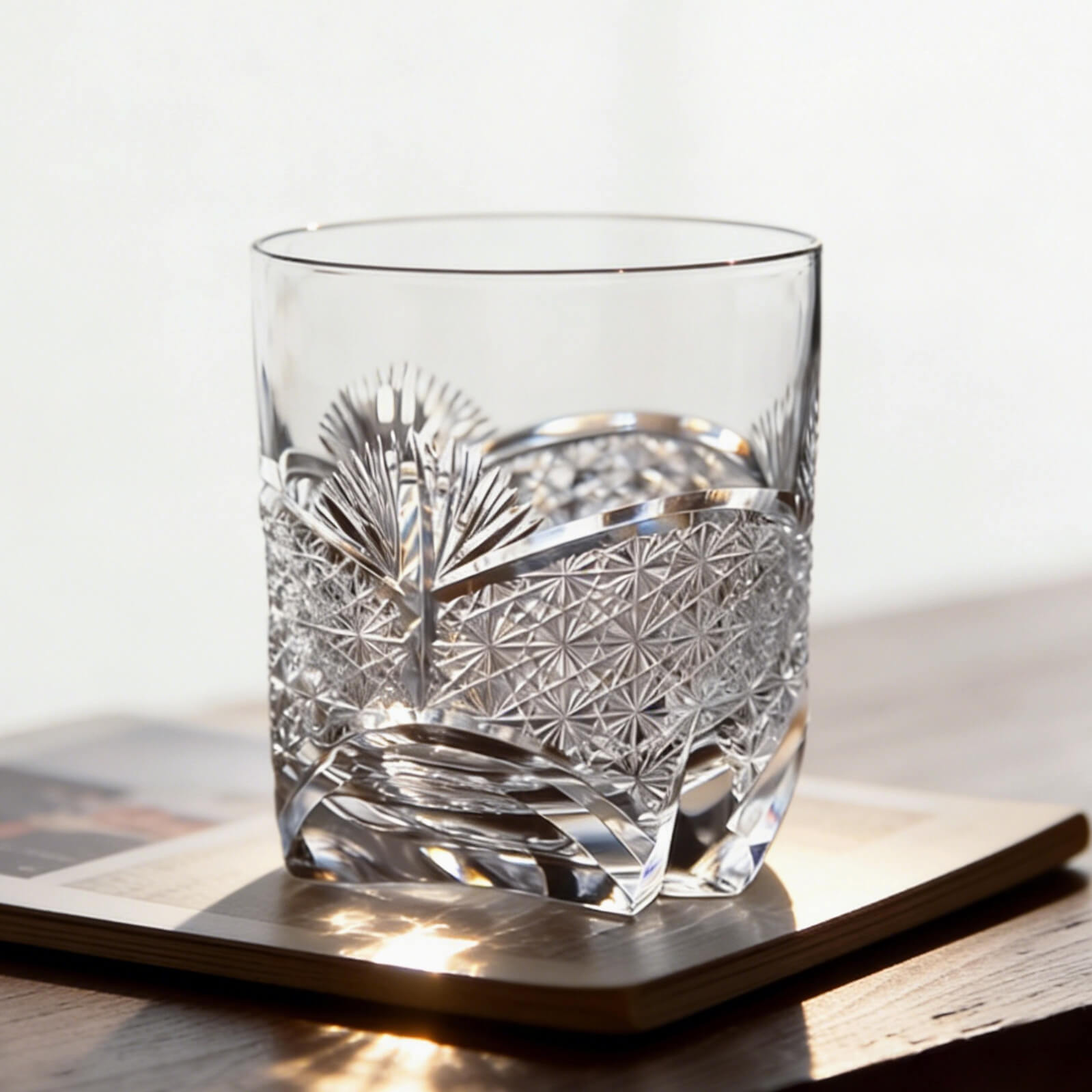 Edo Kiriko Handcrafted Takeha & Chrysanthemum Whisky Glass