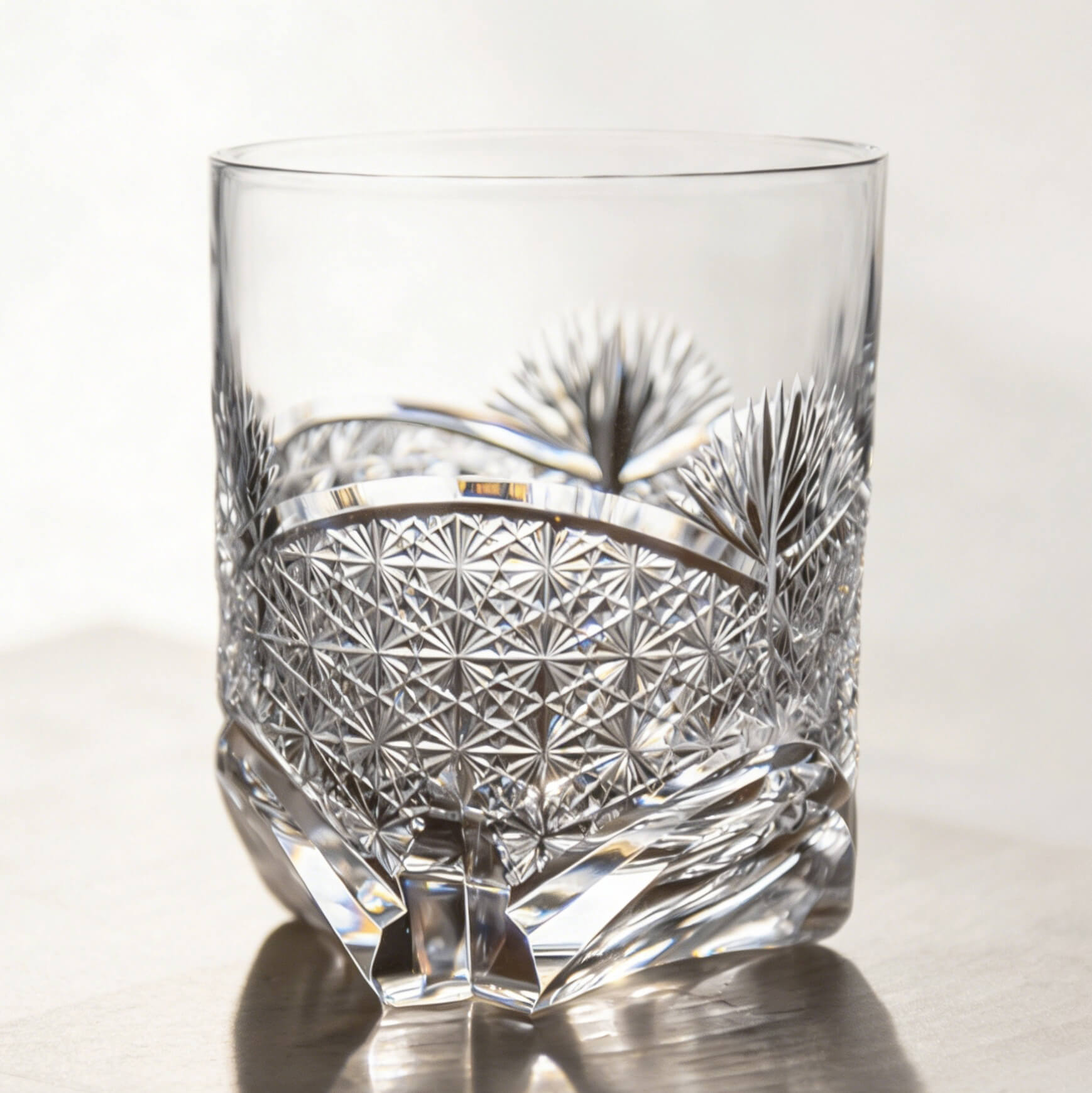 Edo Kiriko Handcrafted Takeha & Chrysanthemum Whisky Glass