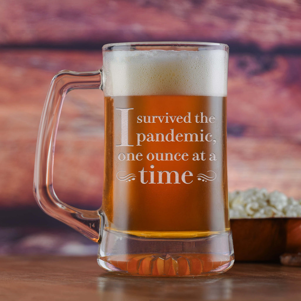 "I Survived The Pandemic One Ounce at a Time" Beer Mug
